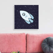KiniArt Space Rocket Hund Westie Leinwanddruck (Insitu (Wohnzimmer))