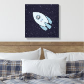 KiniArt Space Rocket Hund Westie Leinwanddruck (Insitu (Schlafzimmer))