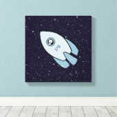 KiniArt Space Rocket Hund Westie Leinwanddruck (Insitu (Holzboden))