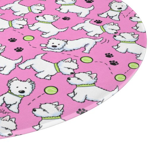 KiniArt spielerische Westies Schneidebrett (Ecke)