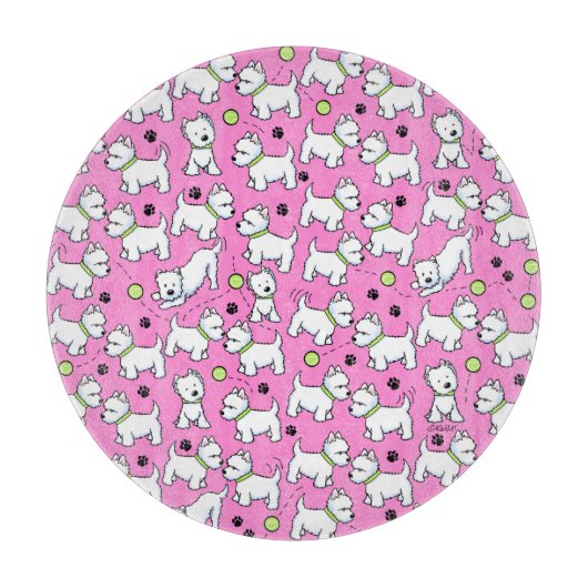 KiniArt spielerische Westies Schneidebrett (Vorderseite)