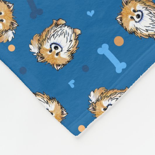 KiniArt Spitz Fleece Blanket (Ecke)