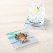 KiniArt-Spitz Glasuntersetzer (Schrägansicht)