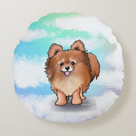 KiniArt Spitz Huggable Rundes Kissen