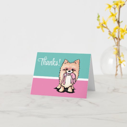 KiniArt Spitz Vielen Dank Karte (Gelbe Blume)