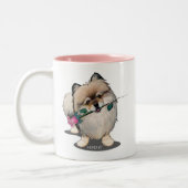 KiniArt Spitz Walter Portrait Zweifarbige Tasse (Links)