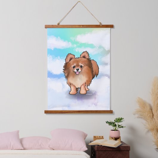 KiniArt-Spitz Wandteppich Mit Holzrahmen (Schlafzimmer)