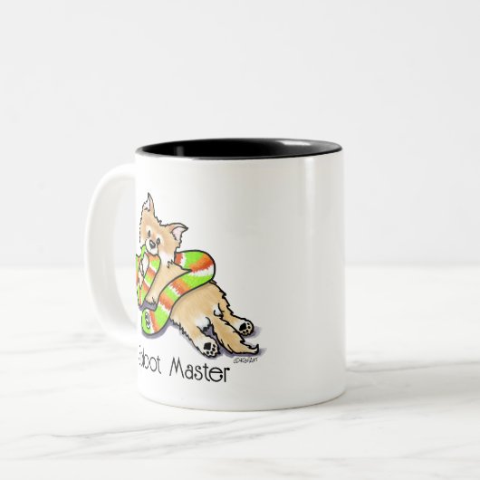 KiniArt Sploot Master Pom Zweifarbige Tasse (Vorderseite Links)