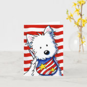 KiniArt Star Spangled Westie Karte (Gelbe Blume)