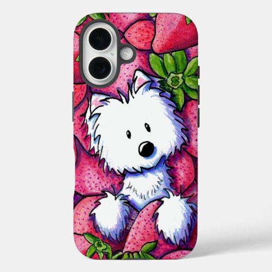 KiniArt Strawberries Westie Case-Mate iPhone Hülle (Rückseite)