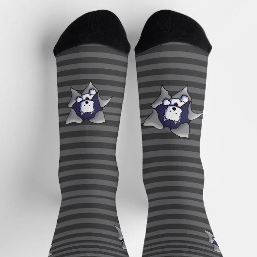KiniArt Striped Westie BLAST Socken (Oben)