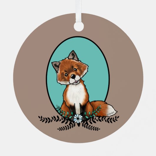 KiniArt Sweet Fox Ornament Aus Metall (Rückseite)