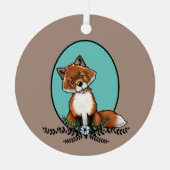 KiniArt Sweet Fox Ornament Aus Metall (Vorderseite)