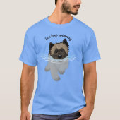 KiniArt Swimming Cairn Terrier T - Shirt (Vorderseite)
