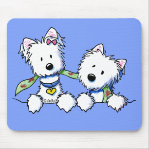 KiniArt Tasche Westie Junge und Mädchen Mousepad