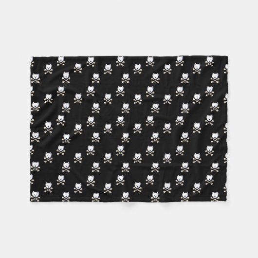 KiniArt Torrid Westie Crossbones Fleece Blanket (Vorderseite (Horizontal))