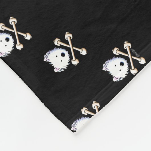 KiniArt Torrid Westie Crossbones Fleece Blanket (Ecke)