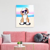 KiniArt Tuxedo Doodle Dog Beach Leinwanddruck (Insitu (Wohnzimmer))
