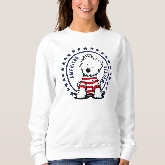 KiniArt US Flagge Westie Sweatshirt (Vorderseite)