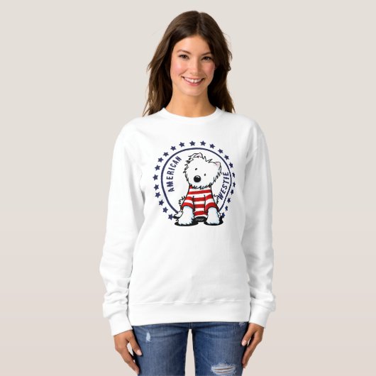 KiniArt US Flagge Westie Sweatshirt (Vorne ganz)