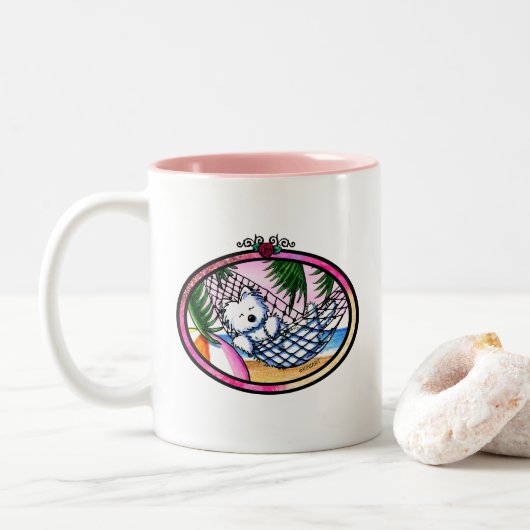 KiniArt Vacation Westie Tasse (Mit Donut)