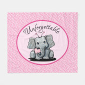 KiniArt Valentine Elephant Fleece Blanket (Vorderseite (Horizontal))