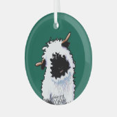 KiniArt Wallis Blwlese Sheep Glass Ornament (Vorderseite links)
