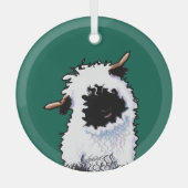 KiniArt Wallis Blwlese Sheep Glass Ornament Aus Glas (Vorderseite)