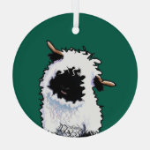KiniArt Wallis Blwlese Sheep Glass Ornament Aus Glas (Rückseite)