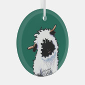 KiniArt Wallis Blwlese Sheep Glass Ornament Aus Glas (Vorderseite Rechts)