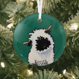 KiniArt Wallis Blwlese Sheep Glass Ornament Aus Glas