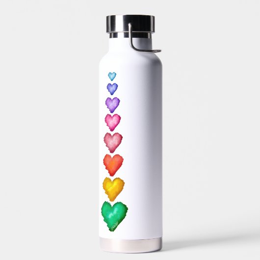 KiniArt Wasserfarbene Herzflasche Trinkflasche (Links)