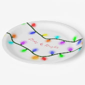 KiniArt Weihnachts-Lichter Festpapier Teller (Schrägansicht)