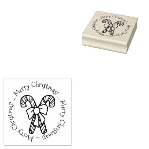 KiniArt Weihnachtscreme Canes Rubber Briefmarke Gummistempel