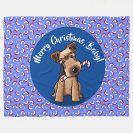 KiniArt Welsh Terrier Christmas Fleece Blanket