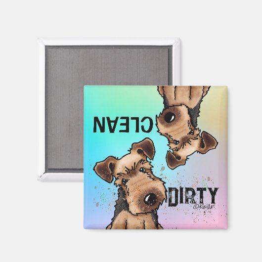 KiniArt Welsh Terrier Geschirrspüler Magnet (Vorderseite/Rückseite)