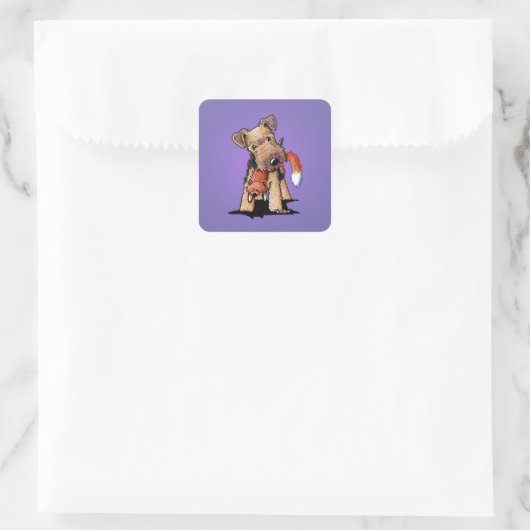 KiniArt Welsh Terrier Square Sticker (Tasche)