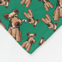 KiniArt Welsh Terrier Weihnachten Fleecedecke