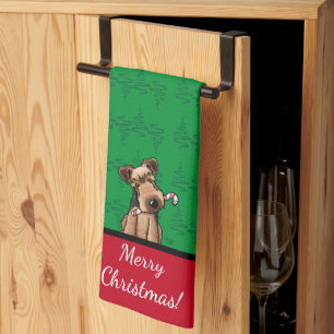 KiniArt Welsh Terrier Weihnachten Geschirrtuch
