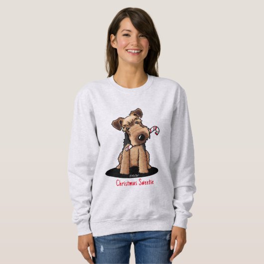 KiniArt Welsh Terrier Weihnachten Sweatshirt (Vorne ganz)