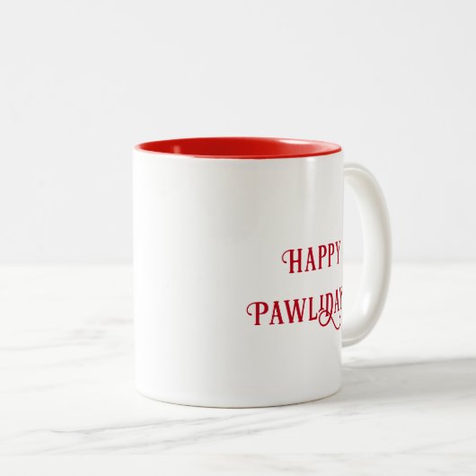 KiniArt Welsh Terrier Weihnachten Zweifarbige Tasse (VorderseiteRechts)