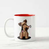 KiniArt Welsh Terrier Weihnachten Zweifarbige Tasse (Links)