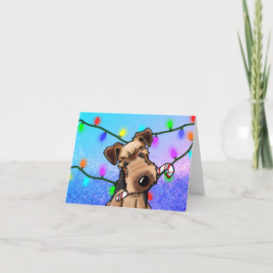 KiniArt Welsh Terrier Weihnachtskarte Feiertagskarte