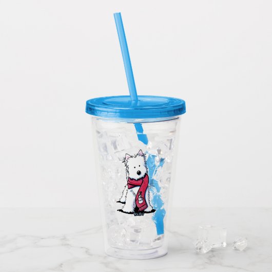KiniArt Westie Acrylic Tumbler Acryltrinkbecher (Vorderseite Ice)