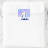 KiniArt Westie Angel Quadratischer Aufkleber (Tasche)