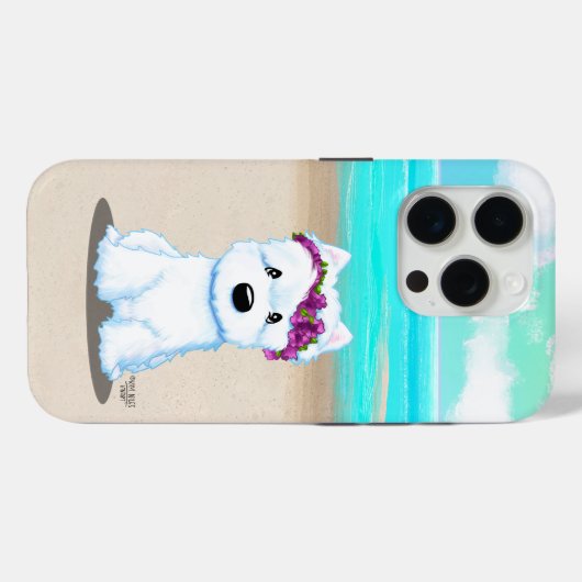KiniArt ™️ Westie Beach Blossom Case-Mate iPhone Hülle (Rückseite (Horizontal))
