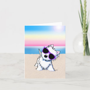 KiniArt Westie Beach Personalisiert Dankeskarte