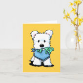 KiniArt Westie Bestie Card Karte (Gelbe Blume)