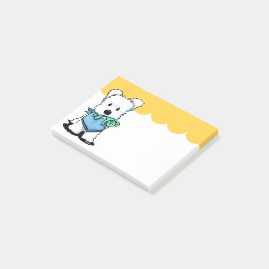 KiniArt Westie Bestie Post-it Notes Klebezettel (angewinkelt)