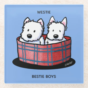 KiniArt Westie Besties Glasuntersetzer